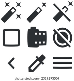 Set of 9 icons Hardware. Modern thin line icons. modern trend in the style. Linear symbols set. Thin filled icons pack. UI and UX