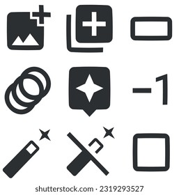 Set of 9 icons Hardware. Modern thin line icons. Outline isolated signs. for mobile and web. Thin filled icons pack. Vector illustration