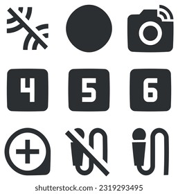 Set of 9 icons Hardware. Vector illustration of thin line icons. Simple Set. Linear icons set. Big UI icon set. Vector illustration