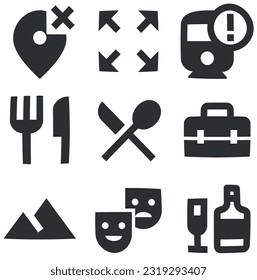 Set von 9 Symbolkarten. Kollektion von Symbolen für Linien. Einfache Menge. für mobile und Web. Das große UI-Icon wird in einem flachen Design gesetzt. Vektorgrafik