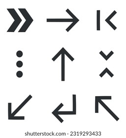 Set of 9 icons Maps. Modern thin line icons. modern trend in the style. Linear symbols set. Big UI icon set in a flat design. UI and UX