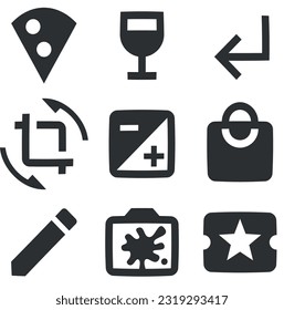 Set of 9 icons Maps. Vector collection thin line Web icon. Outline isolated signs. for mobile and web. Thin filled icons pack. UI and UX