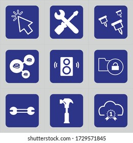 Set of 9 icons such as cursor, tablet, mouse, move, smartphone, select, access, arrow, click