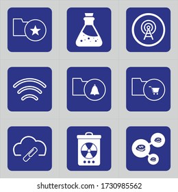 Set of 9 icons such as folder, file, star, favorite folder, document, category, favorite, chemistry, education
