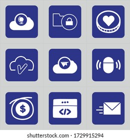 Set of 9 icons such as globe, atlas, earth, global, folder, unlock, file, document