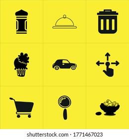 Set of 9 icons such as shadow, upload, happy, greeting, rosary, infant, beautiful, password