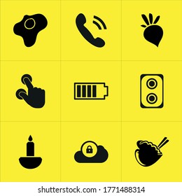 Set of 9 icons such as symbol, data, shadow, arrow, upload, sign, arrows, cloud