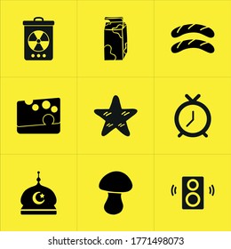Set of 9 icons such as symbol, data, shadow, arrow, upload, sign, arrows, cloud