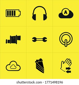 Set of 9 icons such as symbol, fuel, electric, clear, icon, technology