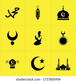 Set Of 9 Icons Such As Terminal Velocity, Aliens, Aziz, Alacrity, Alacritous, Lamp, Haste, Line Icon, Hurriedly