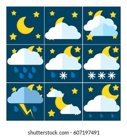 A set of 9 icons for weather forecasting for your site!