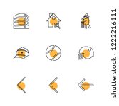 Set of 9 icons, for web, internet, mobile apps, interface design: business, finance, shopping, communication, fitness, computer, media, transportation, travel, easter, christmas, summer, device