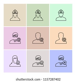 Set of 9 icons, for web, internet, mobile apps, interface design: business, finance, shopping, communication, fitness, computer, media, transportation, travel, easter, christmas, summer, device