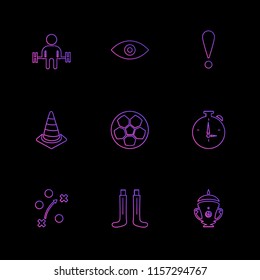 Set of 9 icons, for web, internet, mobile apps, interface design: business, finance, shopping, communication, fitness, computer, media, transportation