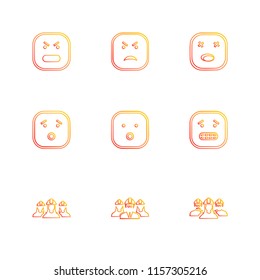 Set of 9 icons, for web, internet, mobile apps, interface design