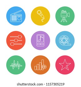 Set of 9 icons, for web, internet, mobile apps, interface design