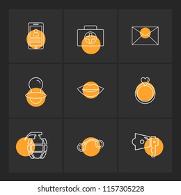 Set of 9 icons, for web, internet, mobile apps, interface design
