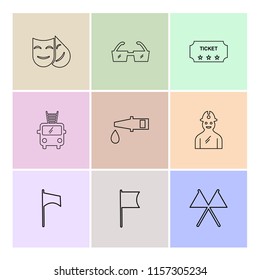 Set of 9 icons, for web, internet, mobile apps, interface design