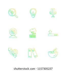 Set of 9 icons, for web, internet, mobile apps, interface design