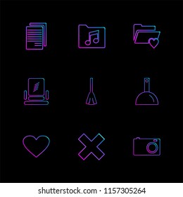 Set of 9 icons, for web, internet, mobile apps, interface design