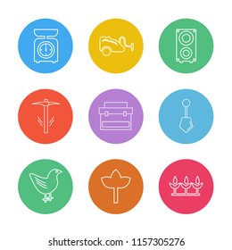 Set of 9 icons, for web, internet, mobile apps, interface design