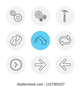 Set of 9 icons, for web, internet, mobile apps, interface design