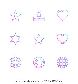 Set of 9 icons, for web, internet, mobile apps, interface design