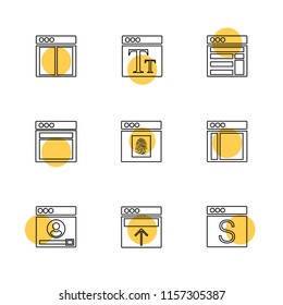 Set of 9 icons, for web, internet, mobile apps, interface design