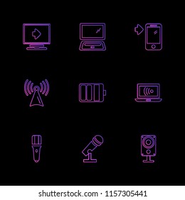 Set of 9 icons, for web, internet, mobile apps, interface design