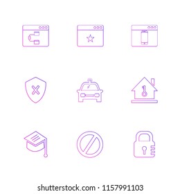 Set of 9 icons, for web, internet, mobile apps, interface design: business, finance, shopping, communication, fitness, computer, media, transportation, travel, easter, christmas, summer, device