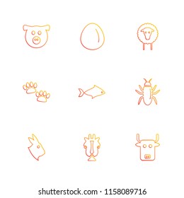 Set of 9 icons, for web, internet, mobile apps, interface design: business, finance, shopping, communication, fitness, computer, media, transportation, travel, easter, christmas, summer, device
