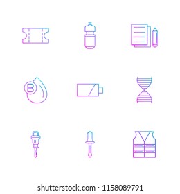 Set of 9 icons, for web, internet, mobile apps, interface design: business, finance, shopping, communication, fitness, computer, media, transportation, travel, easter, christmas, summer, device