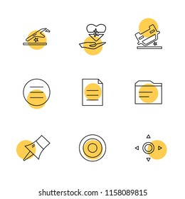 Set of 9 icons, for web, internet, mobile apps, interface design: business, finance, shopping, communication, fitness, computer, media, transportation, travel, easter, christmas, summer, device