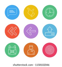 Set of 9 icons, for web, internet, mobile apps, interface design: business, finance, shopping, communication, fitness, computer, media, transportation, travel, easter, christmas, summer, device