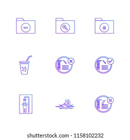 Set of 9 icons, for web, internet, mobile apps, interface design: business, finance, shopping, communication, fitness, computer, media, transportation, travel, easter, christmas, summer, device