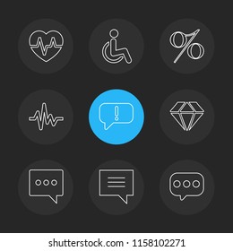 Set of 9 icons, for web, internet, mobile apps, interface design: business, finance, shopping, communication, fitness, computer, media, transportation, travel, easter, christmas, summer, device