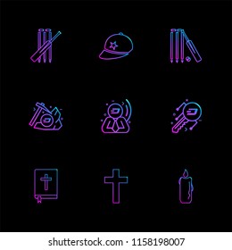 Set of 9 icons, for web, internet, mobile apps, interface design: business, finance, shopping, communication, fitness, computer, media, transportation, travel, easter, christmas, summer, device