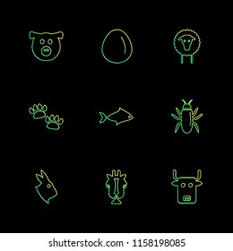 Set of 9 icons, for web, internet, mobile apps, interface design: business, finance, shopping, communication, fitness, computer, media, transportation, travel, easter, christmas, summer, device