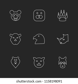 Set of 9 icons, for web, internet, mobile apps, interface design: business, finance, shopping, communication, fitness, computer, media, transportation, travel, easter, christmas, summer, device