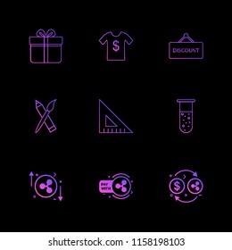 Set of 9 icons, for web, internet, mobile apps, interface design: business, finance, shopping, communication, fitness, computer, media, transportation, travel, easter, christmas, summer, device