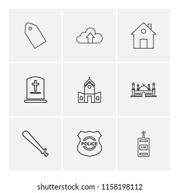 Set of 9 icons, for web, internet, mobile apps, interface design: business, finance, shopping, communication, fitness, computer, media, transportation, travel, easter, christmas, summer, device