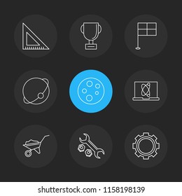 Set of 9 icons, for web, internet, mobile apps, interface design: business, finance, shopping, communication, fitness, computer, media, transportation, travel, easter, christmas, summer, device