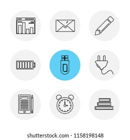 Set of 9 icons, for web, internet, mobile apps, interface design: business, finance, shopping, communication, fitness, computer, media, transportation, travel, easter, christmas, summer, device