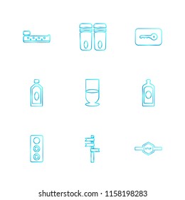 Set of 9 icons, for web, internet, mobile apps, interface design: business, finance, shopping, communication, fitness, computer, media, transportation, travel, easter, christmas, summer, device