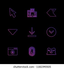 Set of 9 icons, for web, internet, mobile apps, interface design: business, finance, shopping, communication, fitness, computer, media, transportation, travel, easter, christmas, summer, device