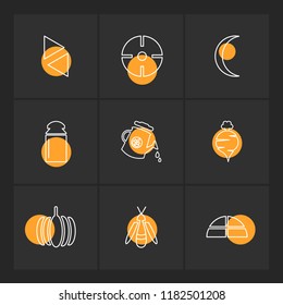 Set of 9 icons, for web, internet, mobile apps, interface design: business, finance, shopping, communication, fitness, computer, media, transportation, travel, easter, christmas, summer, device