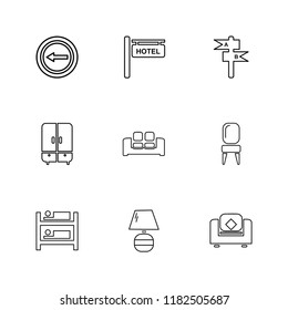 Set of 9 icons, for web, internet, mobile apps, interface design: business, finance, shopping, communication, fitness, computer, media, transportation, travel, easter, christmas, summer, device