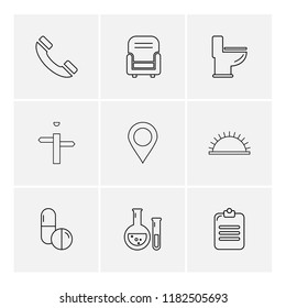 Set of 9 icons, for web, internet, mobile apps, interface design: business, finance, shopping, communication, fitness, computer, media, transportation, travel, easter, christmas, summer, device
