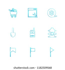 Set of 9 icons, for web, internet, mobile apps, interface design: business, finance, shopping, communication, fitness, computer, media, transportation, travel, easter, christmas, summer, device