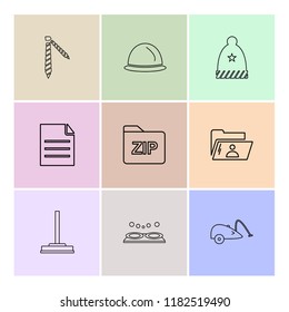 Set of 9 icons, for web, internet, mobile apps, interface design: business, finance, shopping, communication, fitness, computer, media, transportation, travel, easter, christmas, summer, device